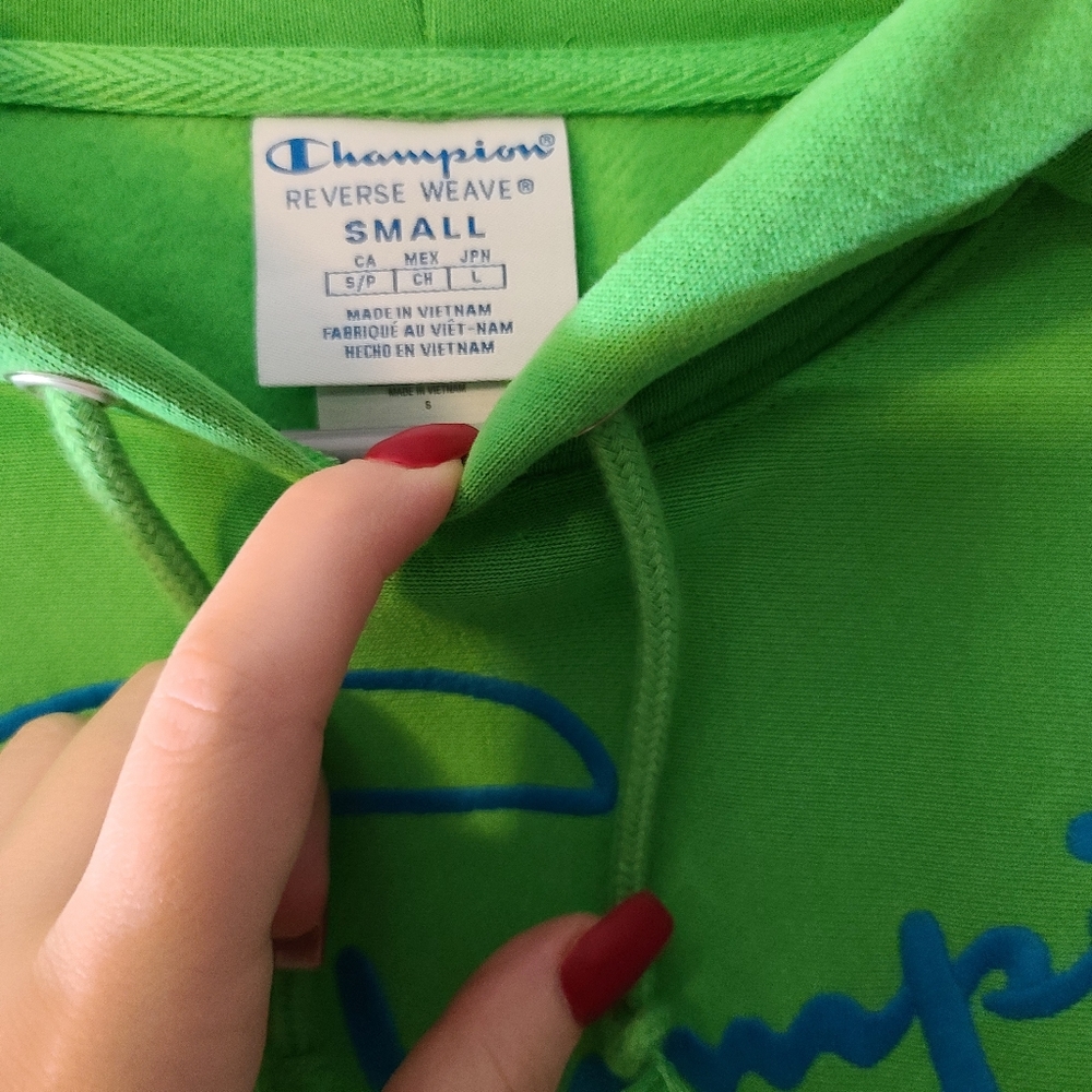 Champion Reverse weave green multicolor Hoodie NWT - Picture 6 of 7